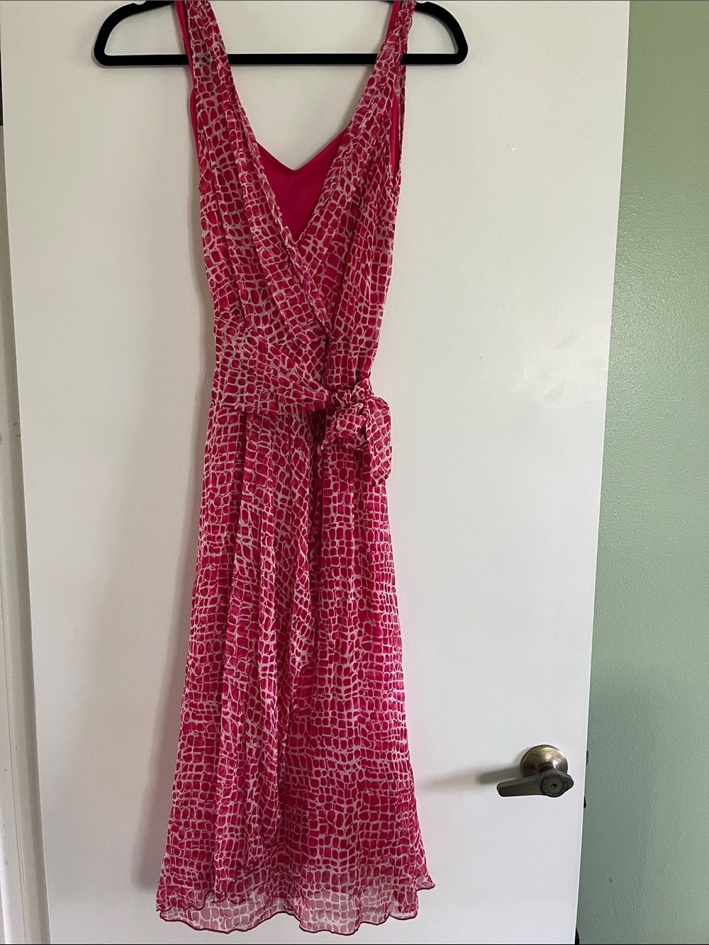 Betsey Johnson Pink Printed Sleeveless Wrap Maxi Dress